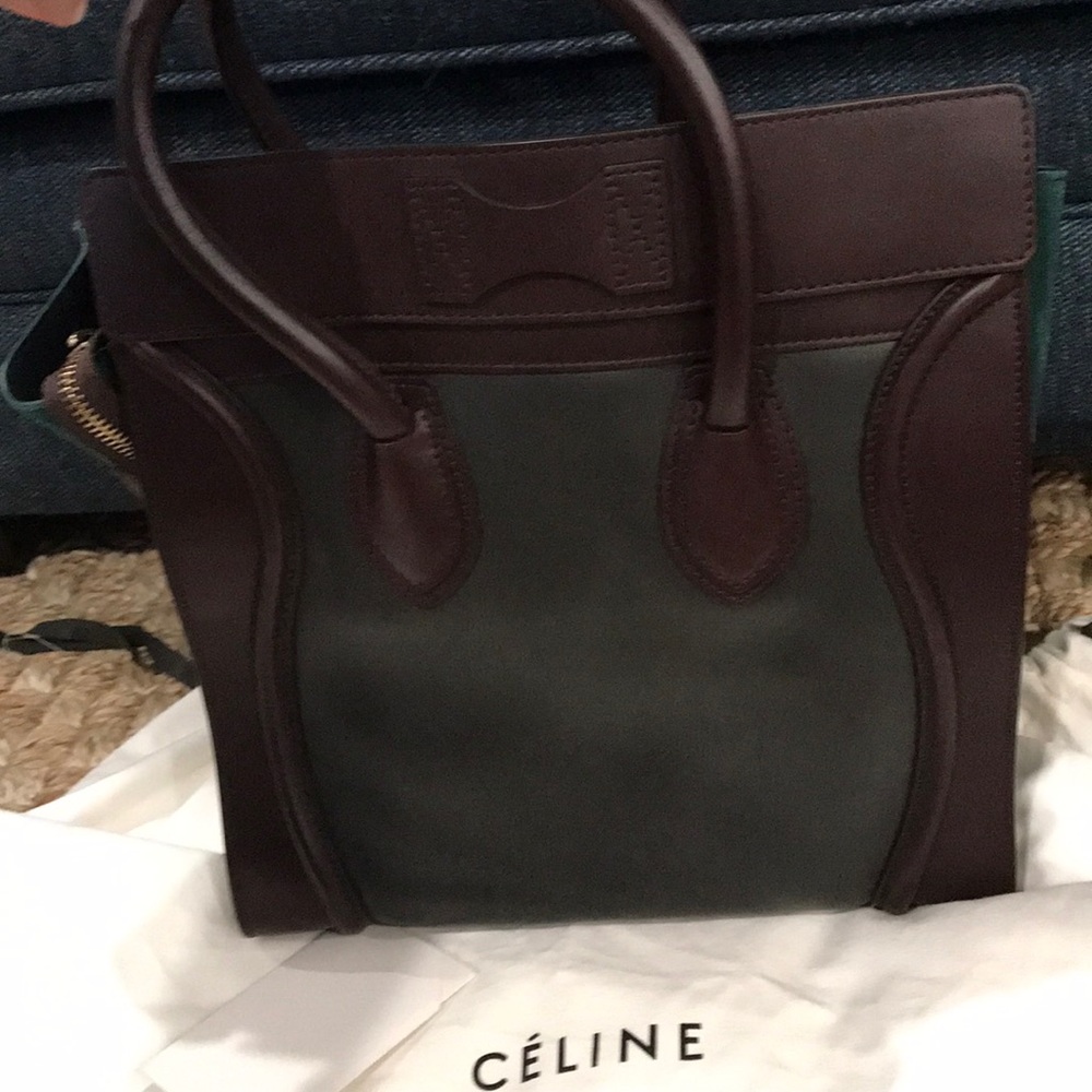 Celine micro luggage burgundy and 2shades of green - Picture 3 of 8